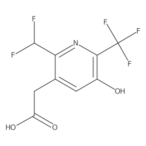 2-(Difluoromethyl)-5-hydroxy-6-(trifluoromethyl)pyridine-3-acetic acid结构式