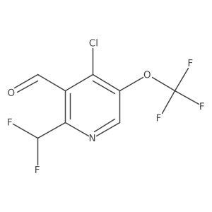 4-Chloro-2-(difluoromethyl)-5-(trifluoromethoxy)nicotinaldehyde结构式