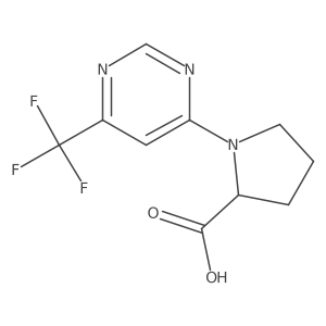 (2S)-1-[6-(trifluoromethyl)pyrimidin-4-yl]pyrrolidine-2-carboxylic acid结构式