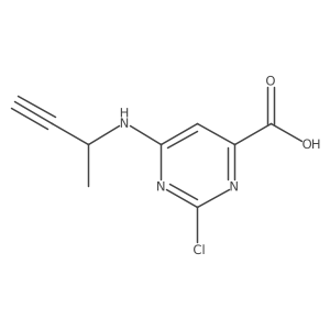 6-[(But-3-yn-2-yl)amino]-2-chloropyrimidine-4-carboxylic acid结构式