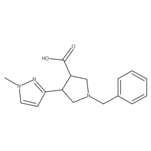 1-Benzyl-4-(1-methyl-1H-pyrazol-3-yl)pyrrolidine-3-carboxylic acid结构式