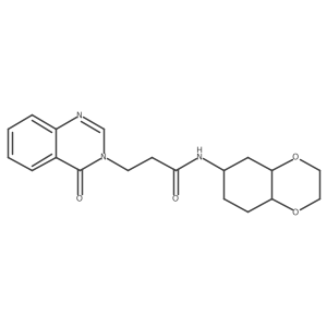N-(octahydrobenzo[b][1,4]dioxin-6-yl)-3-(4-oxoquinazolin-3(4H)-yl)propanamide结构式