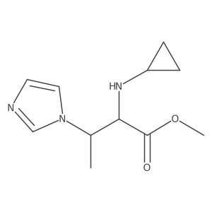 methyl 2-(cyclopropylamino)-3-(1H-imidazol-1-yl)butanoate结构式