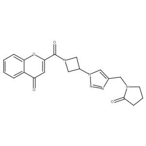1-((1-(1-(4-oxo-4H-chromene-2-carbonyl)azetidin-3-yl)-1H-1,2,3-triazol-4-yl)methyl)pyrrolidin-2-one结构式