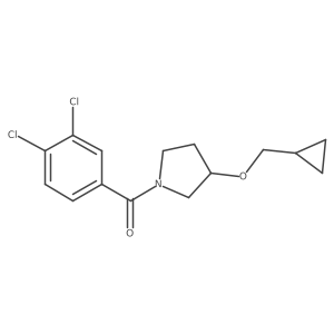 (3-(Cyclopropylmethoxy)pyrrolidin-1-yl)(3,4-dichlorophenyl)methanone结构式