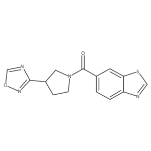 (3-(1,2,4-Oxadiazol-3-yl)pyrrolidin-1-yl)(benzo[d]thiazol-6-yl)methanone结构式