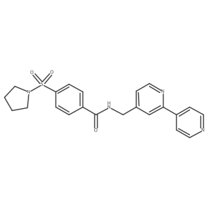 N-([2,4'-bipyridin]-4-ylmethyl)-4-(pyrrolidin-1-ylsulfonyl)benzamide结构式