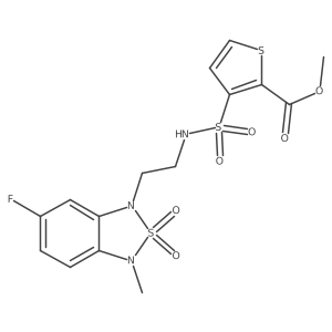 methyl 3-(N-(2-(6-fluoro-3-methyl-2,2-dioxidobenzo[c][1,2,5]thiadiazol-1(3H)-yl)ethyl)sulfamoyl)thiophene-2-carboxylate Structure