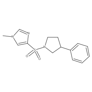 1-methyl-4-((3-phenylpyrrolidin-1-yl)sulfonyl)-1H-imidazole Structure
