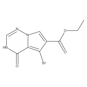 Ethyl 5-bromo-4-oxo-3,4-dihydropyrrolo[2,1-f][1,2,4]triazine-6-carboxylate结构式