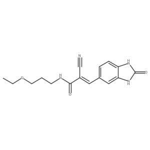 2-cyano-N-(3-ethoxypropyl)-3-(2-oxo-2,3-dihydro-1H-1,3-benzodiazol-5-yl)prop-2-enamide结构式