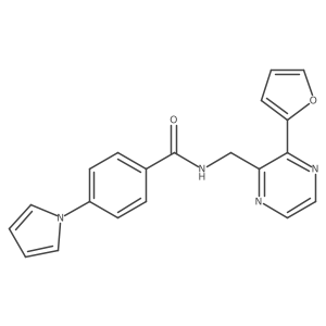 N-{[3-(furan-2-yl)pyrazin-2-yl]methyl}-4-(1H-pyrrol-1-yl)benzamide结构式