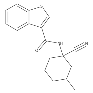 N-(1-Cyano-3-methylcyclohexyl)-1-benzothiophene-3-carboxamide结构式