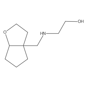 rac-2-({[(3aR,6aR)-hexahydro-2H-cyclopenta[b]furan-3a-yl]methyl}amino)ethan-1-ol结构式