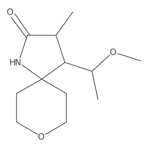 4-(1-Methoxyethyl)-3-methyl-8-oxa-1-azaspiro[4.5]decan-2-one结构式