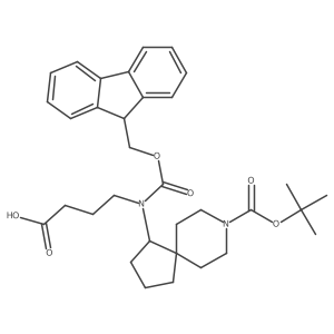 4-({8-[(tert-butoxy)carbonyl]-8-azaspiro[4.5]decan-1-yl}({[(9H-fluoren-9-yl)methoxy]carbonyl})amino)butanoic acid结构式