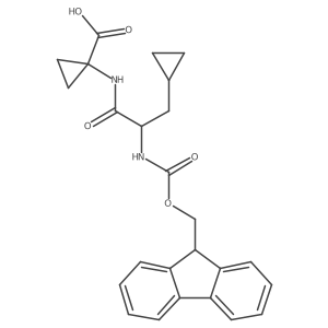 1-[(2S)-3-cyclopropyl-2-({[(9H-fluoren-9-yl)methoxy]carbonyl}amino)propanamido]cyclopropane-1-carboxylic acid结构式