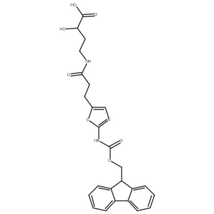 (2S)-4-{3-[2-({[(9H-fluoren-9-yl)methoxy]carbonyl}amino)-1,3-thiazol-5-yl]propanamido}-2-hydroxybutanoic acid结构式