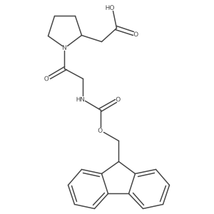 2-[(2S)-1-[2-({[(9H-fluoren-9-yl)methoxy]carbonyl}amino)acetyl]pyrrolidin-2-yl]acetic acid结构式