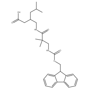 (3S)-3-{[3-({[(9H-fluoren-9-yl)methoxy]carbonyl}amino)-2,2-dimethylpropanamido]methyl}-5-methylhexanoic acid Structure