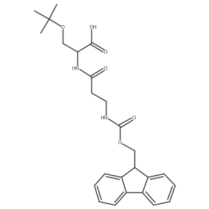 N-(3-((((9H-Fluoren-9-yl)methoxy)carbonyl)amino)propanoyl)-O-(tert-butyl)-L-serine结构式
