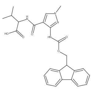 (2R)-2-{[3-({[(9H-fluoren-9-yl)methoxy]carbonyl}amino)-1-methyl-1H-pyrazol-4-yl]formamido}-3-methylbutanoic acid Structure