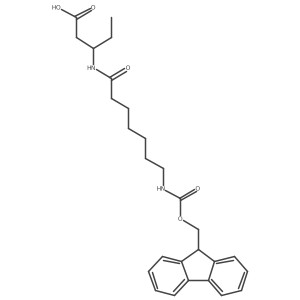 (3R)-3-[7-({[(9H-fluoren-9-yl)methoxy]carbonyl}amino)heptanamido]pentanoic acid结构式