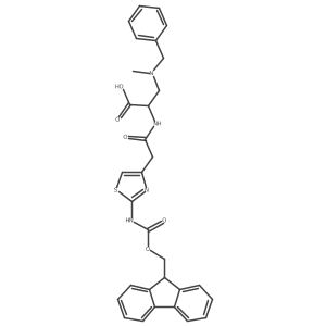 3-[benzyl(methyl)amino]-2-{2-[2-({[(9H-fluoren-9-yl)methoxy]carbonyl}amino)-1,3-thiazol-4-yl]acetamido}propanoic acid Structure