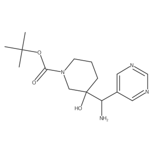 Tert-butyl 3-[amino(pyrimidin-5-yl)methyl]-3-hydroxypiperidine-1-carboxylate结构式
