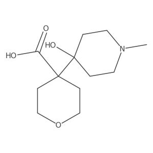 4-(4-Hydroxy-1-methylpiperidin-4-yl)oxane-4-carboxylic acid结构式