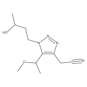 2-[1-(3-hydroxybutyl)-5-(1-methoxyethyl)-1H-1,2,3-triazol-4-yl]acetonitrile Structure