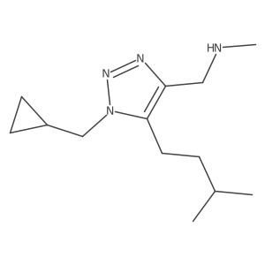 {[1-(cyclopropylmethyl)-5-(3-methylbutyl)-1H-1,2,3-triazol-4-yl]methyl}(methyl)amine Structure