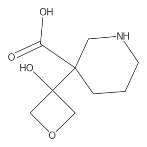 3-(3-Hydroxyoxetan-3-yl)piperidine-3-carboxylic acid结构式