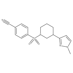 4-{[3-(1-methyl-1H-pyrazol-3-yl)piperidin-1-yl]sulfonyl}benzonitrile Structure