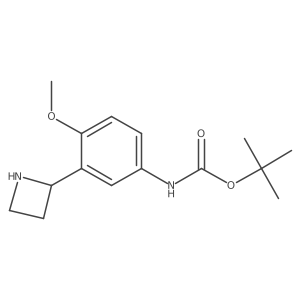 tert-butyl N-[3-(azetidin-2-yl)-4-methoxyphenyl]carbamate结构式
