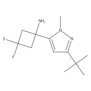 1-(3-tert-butyl-1-methyl-1H-pyrazol-5-yl)-3,3-difluorocyclobutan-1-amine结构式