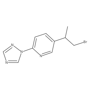 5-(1-bromopropan-2-yl)-2-(1H-1,2,4-triazol-1-yl)pyridine结构式