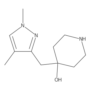 4-[(1,4-dimethyl-1H-pyrazol-3-yl)methyl]piperidin-4-ol结构式