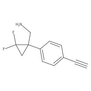 [1-(4-Ethynylphenyl)-2,2-difluorocyclopropyl]methanamine结构式