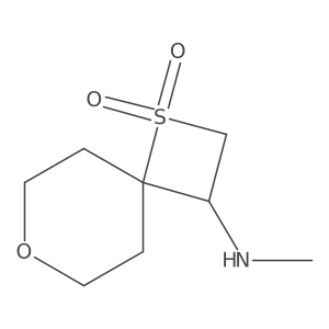 3-(Methylamino)-7-oxa-1lambda6-thiaspiro[3.5]nonane-1,1-dione结构式
