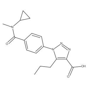 1-(4-(Cyclopropyl(methyl)carbamoyl)phenyl)-5-propyl-1H-1,2,3-triazole-4-carboxylic acid结构式