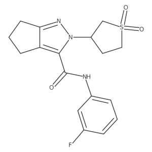 2-(1,1-dioxidotetrahydrothiophen-3-yl)-N-(3-fluorophenyl)-2,4,5,6-tetrahydrocyclopenta[c]pyrazole-3-carboxamide Structure