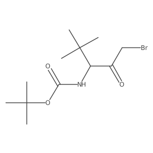 Tert-butyl N-[(3S)-1-bromo-4,4-dimethyl-2-oxopentan-3-yl]carbamate结构式