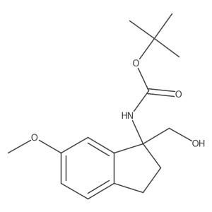 tert-butyl N-[1-(hydroxymethyl)-6-methoxy-2,3-dihydro-1H-inden-1-yl]carbamate结构式