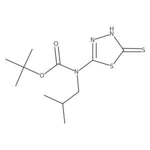 tert-butyl N-(2-methylpropyl)-N-(5-sulfanyl-1,3,4-thiadiazol-2-yl)carbamate结构式