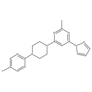 4-[4-(5-fluoropyrimidin-2-yl)piperazin-1-yl]-2-methyl-6-(1H-pyrazol-1-yl)pyrimidine结构式