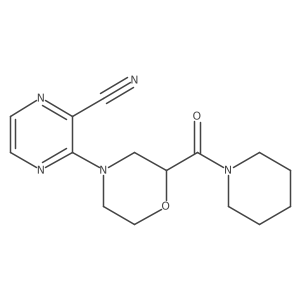 3-[2-(Piperidine-1-carbonyl)morpholin-4-yl]pyrazine-2-carbonitrile Structure