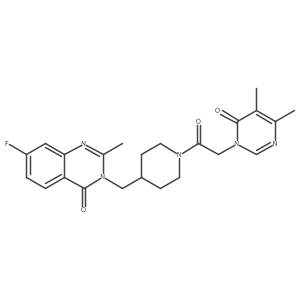 3-({1-[2-(4,5-Dimethyl-6-oxo-1,6-dihydropyrimidin-1-yl)acetyl]piperidin-4-yl}methyl)-7-fluoro-2-methyl-3,4-dihydroquinazolin-4-one Structure