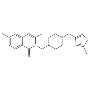 7-Fluoro-2-methyl-3-[[1-[(5-methyl-1,2-oxazol-3-yl)methyl]piperidin-4-yl]methyl]quinazolin-4-one结构式