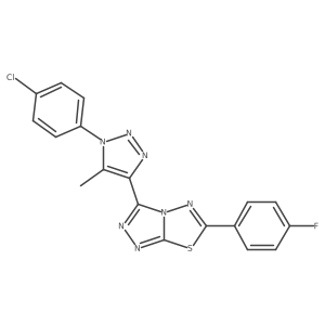 3-[1-(4-Chlorophenyl)-5-methyl-1H-1,2,3-triazol-4-yl]-6-(4-fluorophenyl)-1,2,4-triazolo[3,4-b][1,3,4]thiadiazole结构式